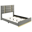 Pemberly Row 4-Piece Upholstered Queen Bedroom Set in Gray and White