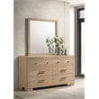 Pemberly Row 6-Drawer Bedroom Dresser with Mirror in Light Oak Brown