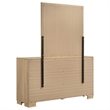 Pemberly Row 6-Drawer Bedroom Dresser with Mirror in Light Oak Brown