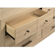 Pemberly Row 6-Drawer Bedroom Dresser with Mirror in Light Oak Brown