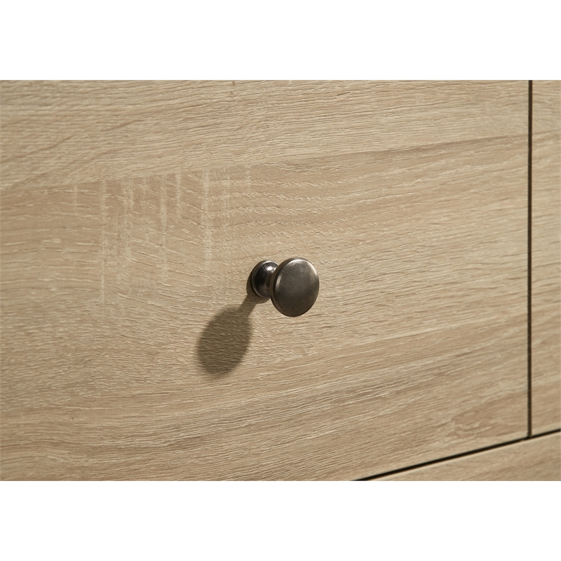 Pemberly Row 6-Drawer Bedroom Dresser with Mirror in Light Oak Brown
