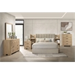 Pemberly Row 5-Piece Eastern King Bedroom Set in Light Oak and Tan