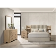 Pemberly Row 4-Piece Upholstered Queen Bedroom Set in Light Oak and Tan