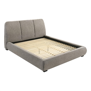 Pemberly Row 46&quot Upholstered Fabric California King Platform Bed in Taupe