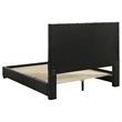 Pemberly Row Genuine Leather Eastern King Platform Bed in Black