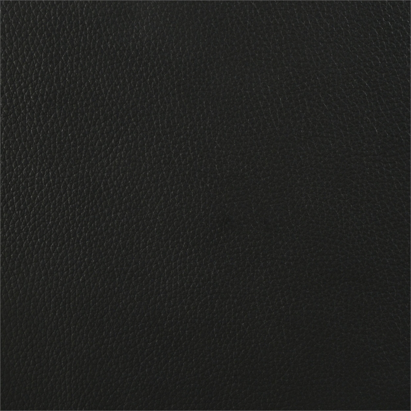 Pemberly Row Genuine Leather Eastern King Platform Bed in Black