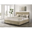 Pemberly Row 4-Drawer Fabric Upholstered Eastern King Storage Bed in Brown