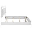 Pemberly Row Faux Leather Eastern King LED Panel Bed in White High Gloss