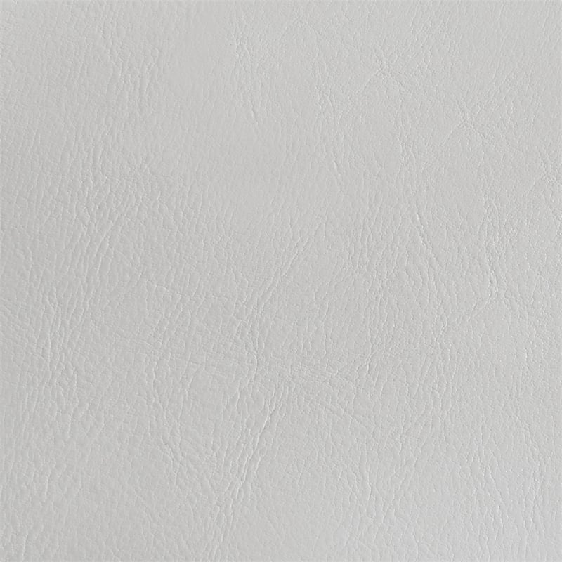 Pemberly Row Faux Leather Eastern King LED Panel Bed in White High Gloss