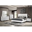 Pemberly Row 5-Piece Eastern King LED Bedroom Set in White High Gloss