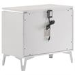 Pemberly Row 5-Piece Eastern King LED Bedroom Set in White High Gloss