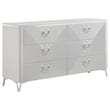 Pemberly Row 5-Piece Eastern King LED Bedroom Set in White High Gloss