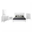 Pemberly Row 5-Piece Eastern King LED Bedroom Set in White High Gloss