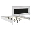 Pemberly Row 4-Piece Eastern King LED Bedroom Set in White High Gloss