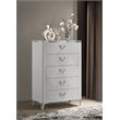 Pemberly Row 5-Drawer Contemporary Bedroom Chest in White High Gloss