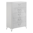 Pemberly Row 5-Drawer Contemporary Bedroom Chest in White High Gloss