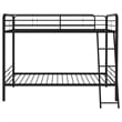 Pemberly Row Transitional Steel Twin Over Twin Bunk Bed in Glossy Black