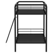 Pemberly Row Transitional Steel Twin Over Twin Bunk Bed in Glossy Black