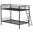 Pemberly Row Transitional Steel Twin Over Twin Bunk Bed in Glossy Black