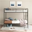 Pemberly Row Transitional Steel Twin Over Twin Bunk Bed in Glossy Black