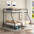 Pemberly Row Transitional Steel Twin Over Full Bunk Bed in Glossy Black