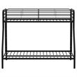 Pemberly Row Transitional Steel Twin Over Full Bunk Bed in Glossy Black