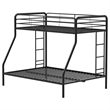 Pemberly Row Transitional Steel Twin Over Full Bunk Bed in Glossy Black