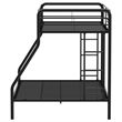 Pemberly Row Transitional Steel Twin Over Full Bunk Bed in Glossy Black