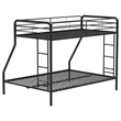 Pemberly Row Transitional Steel Twin Over Full Bunk Bed in Glossy Black