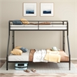 Pemberly Row Transitional Steel Twin Over Full Bunk Bed in Glossy Black