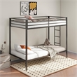 Pemberly Row Steel Twin Over Twin Bunk Bed with Ladder in Black