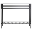 Pemberly Row Steel Twin Over Twin Bunk Bed with Ladder in Black