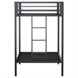 Pemberly Row Steel Twin Over Twin Bunk Bed with Ladder in Black
