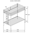 Pemberly Row Steel Twin Over Twin Bunk Bed with Ladder in Black