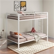 Pemberly Row Steel Twin Over Twin Bunk Bed with Ladder in White