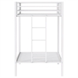 Pemberly Row Steel Twin Over Twin Bunk Bed with Ladder in White