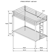 Pemberly Row Steel Twin Over Twin Bunk Bed with Ladder in White
