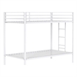 Pemberly Row Steel Twin Over Twin Bunk Bed with Ladder in White