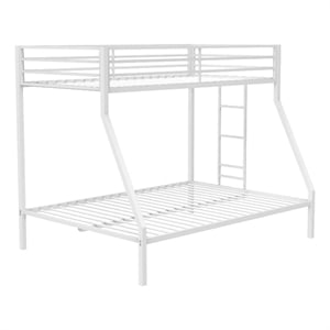 Pemberly Row Steel Twin Over Full Bunk Bed with Ladder in White