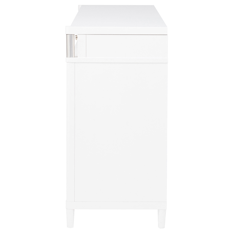Pemberly Row 8-Drawer Contemporary Bedroom Dresser Cabinet in White