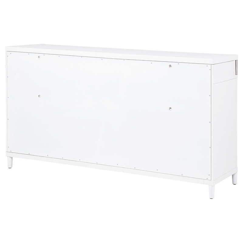 Pemberly Row 8-Drawer Contemporary Bedroom Dresser Cabinet in White