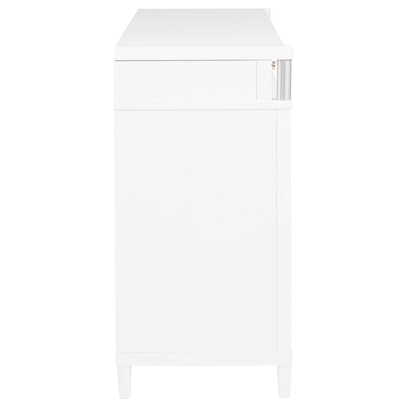 Pemberly Row 8-Drawer Contemporary Bedroom Dresser Cabinet in White