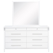 Pemberly Row 8-Drawer Contemporary Bedroom Dresser with Mirror in White