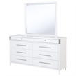 Pemberly Row 8-Drawer Contemporary Bedroom Dresser with Mirror in White