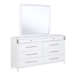 Pemberly Row 8-Drawer Contemporary Bedroom Dresser with Mirror in White