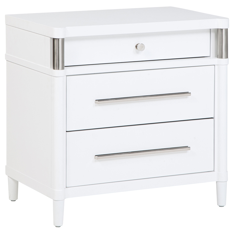 Pemberly Row 4-Piece Queen Bedroom Set in White and Light Gray