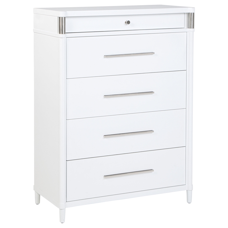 Pemberly Row 5-Piece Queen Bedroom Set in White and Light Gray