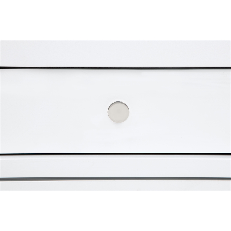 Pemberly Row 3-Drawer Contemporary Nightstand Bedside Table in White