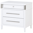 Pemberly Row 3-Drawer Contemporary Nightstand Bedside Table in White