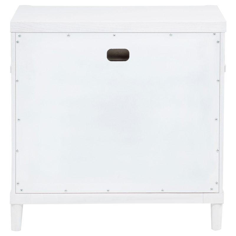 Pemberly Row 3-Drawer Contemporary Nightstand Bedside Table in White